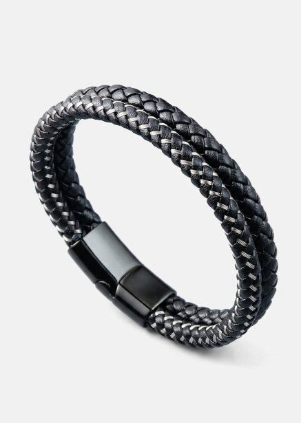 Leather Bracelet Shadow Weave