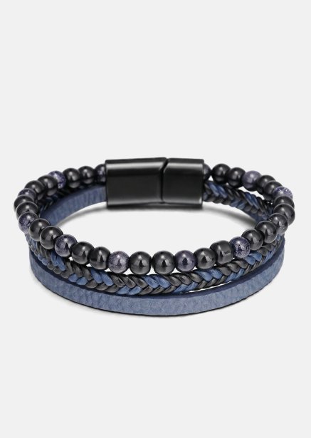 Leather Bracelet Cobalt Stride
