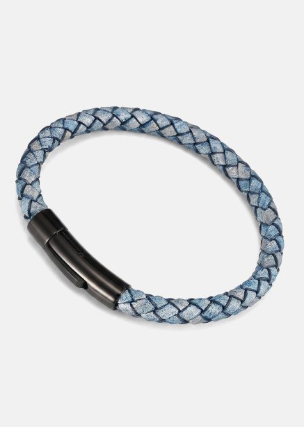 Leather Bracelet Ocean Weave
