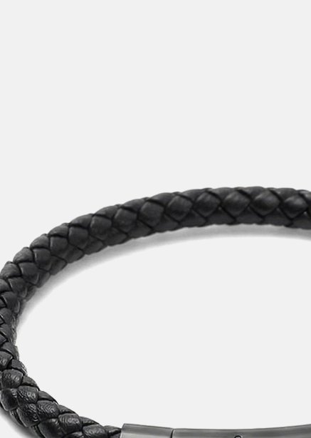 Leather Bracelet Onyx Weave