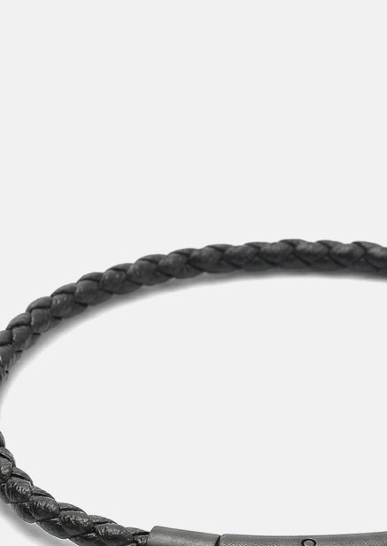 Leather Bracelet Obsidian Loop