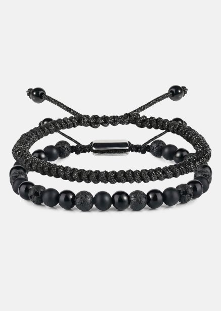 Beaded Bracelet Obsidian Knot