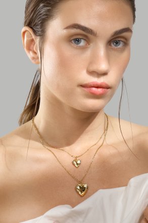 Necklace Golden Heart big - 18k Gold Plated