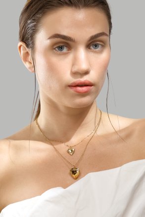 Necklace Golden Heart big - 18k Gold Plated