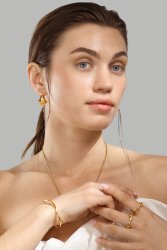 Bracelet Wave Cuff - 18k Gold Plated