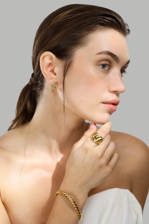 Earrings Twisted Heart – 18k Gold Plated