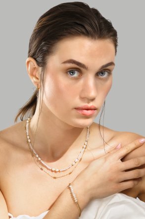 Bracelet Golden Pearl Chain - 18k Gold Plated