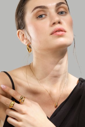 Earrings Skulpturala Droppar – 18k Gold Plated