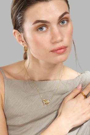 Necklace Golden Bow - 18k Gold Plated