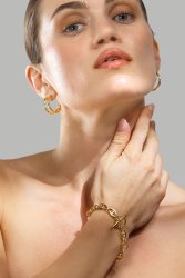 Earring Dual - 18k Gold Plated