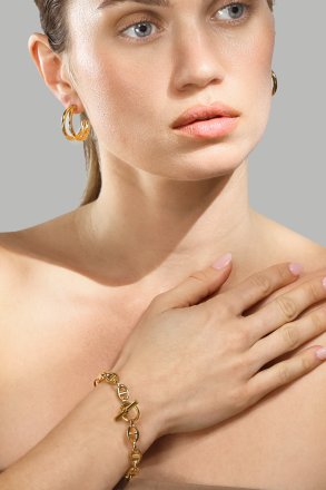 Earring Dual - 18k Gold Plated