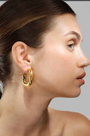 Earring Elegant Curve - 18k Gold Plated