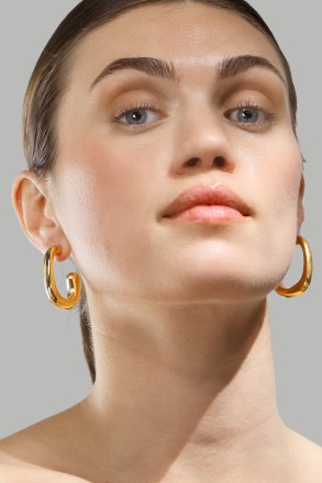 Earring Elegant Curve - 18k Gold Plated