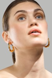 Earring Elegant Curve - 18k Gold Plated
