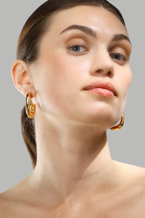 Earring Elegant Curve - 18k Gold Plated