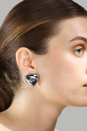Earrings Bold Curve – Silver Plated