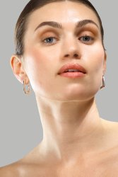 Earring Chunky Rectangle - Steel