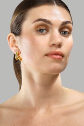 Earrings Flow Curve – 18k Gold Plated