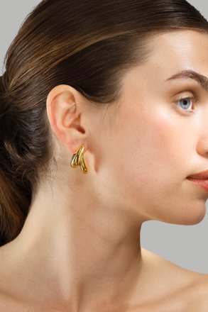 Earrings Flow Curve – 18k Gold Plated