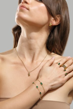 Ring Emerald Duo - 18k Gold Plated