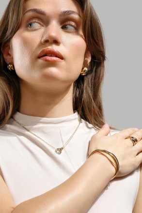 Earrings Dual Wave - 18k Gold Plated