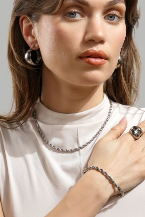 Bracelet Twisted Link - Silver Plated