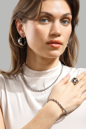 Ring Bold Flow - 18k Silver Plated