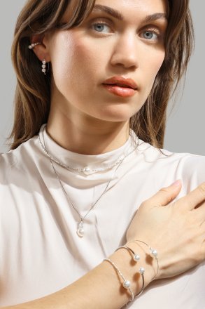 Perlina Earrings – Silver Plated