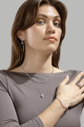 Necklace Luna Teardrop - Silver Plated