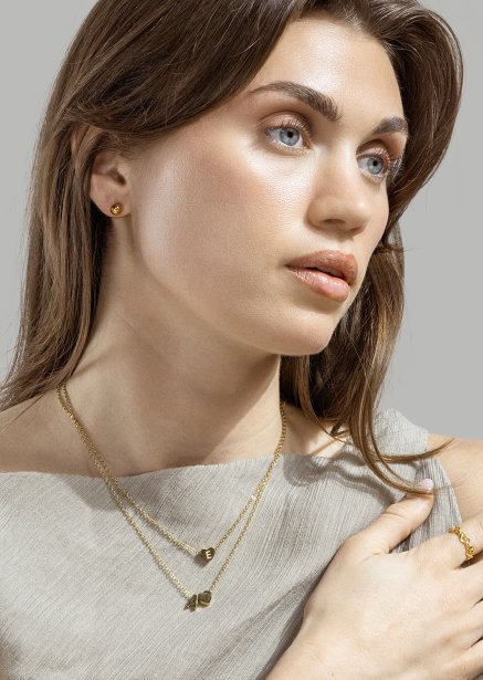 Necklace Heart Letter A-N - 18k Gold Plated