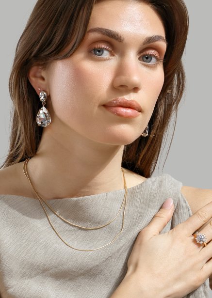Azulora White Earrings – 18k Gold Plated