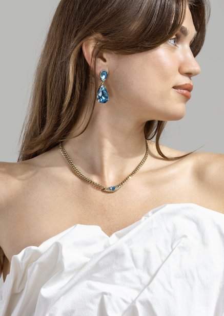 Azulora Icy Blue Earrings – 18k Gold Plated