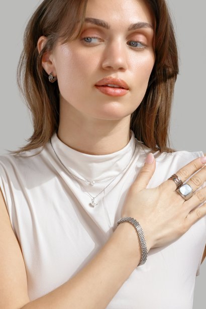 Necklace Mini Pearl - Silver Plated