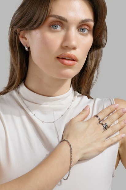 Ring Bold Drops - Silver Plated