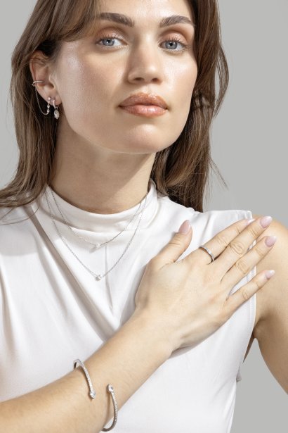 Pearl Charm Earrings – Silver Plated