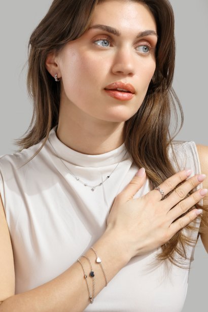 Earring Heart Hoops- Silver Plated
