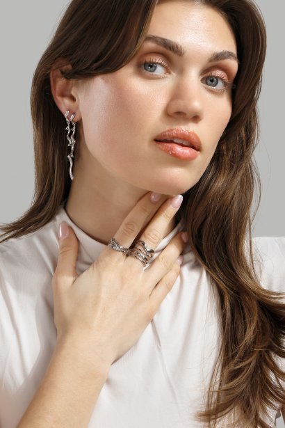 Ring Molten Wave - Silver Plated