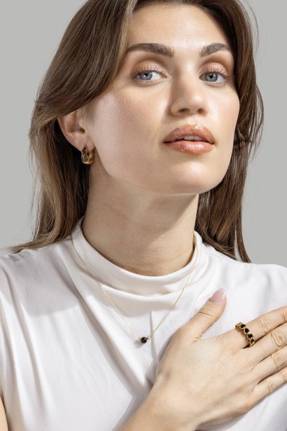 Necklace Noir Sphere - 18k Gold Plated