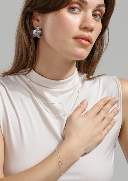 Earrings Blossom - Silver Plated