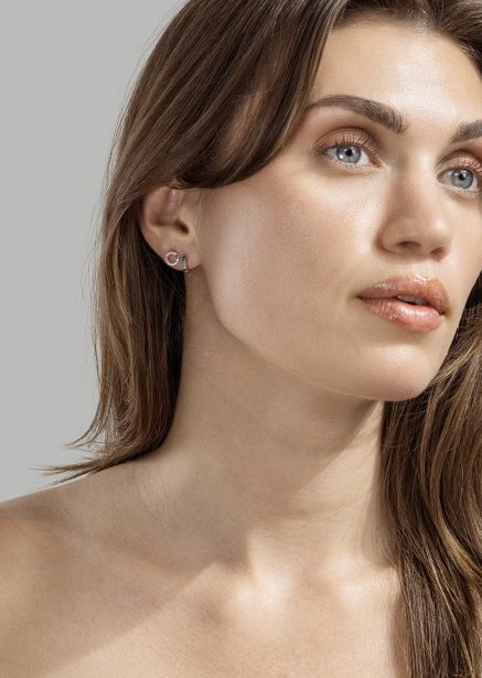Earrings Prism Halo - Silverplated