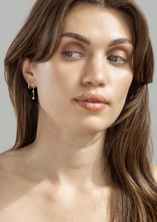 Earrings Luna strip - 18k Gold Plated