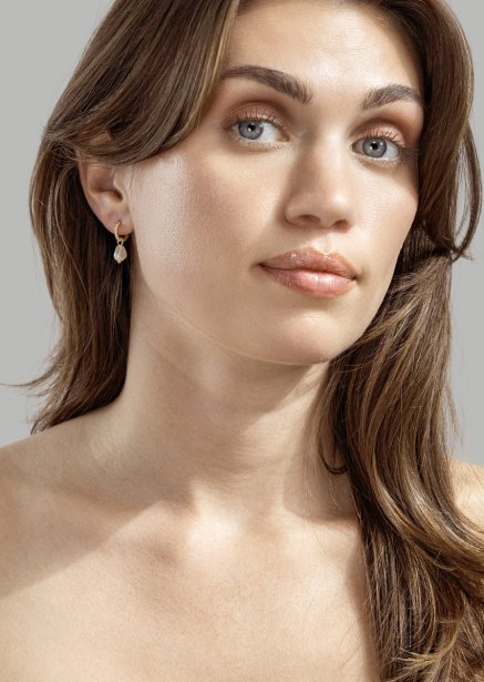 Pearl Charm Earrings – 18k Gold Plated