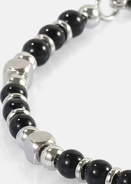 Beaded Bracelet Obsidian Crest
