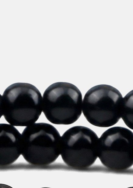 Beaded Bracelet Obsidian Halo