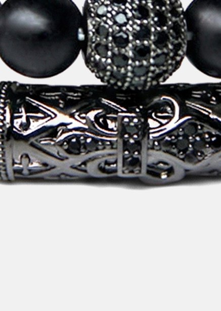 Beaded Bracelet Obsidian Crown