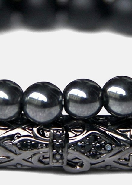 Beaded Bracelet Obsidian Echo