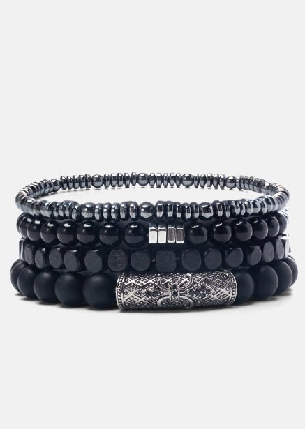 Beaded Bracelet Obsidian Trail