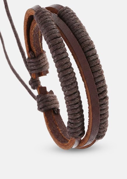 Leather Bracelet Echelon Weave
