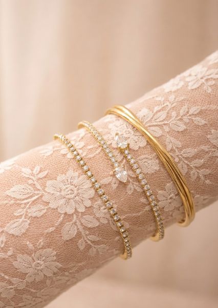 Bracelet Lumière Spark Stack - 18k Gold Plated