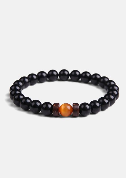 Beaded Bracelet Obsidian Sphere